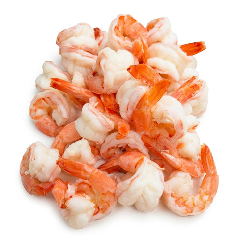 Cooked jumbo Key West Pink cocktail shrimp ready for a platter at Pelican Seafood